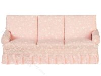 (image for) Miniature Pink Floral Living Room Sofa For Dollhouses