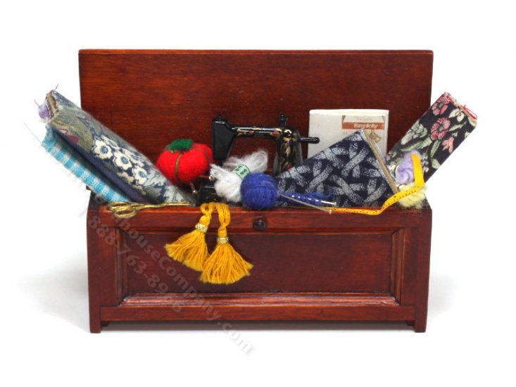 (image for) Miniature Walnut Victorian Sewing Chest by Taylor Jade