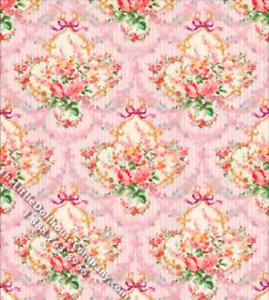 (image for) Pink Julia Floral Pattern Miniature Wallpaper for Dollhouses