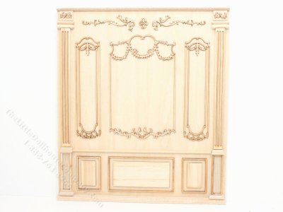 (image for) Miniature Ornate Wall Panel for Dollhouses, Unfinished