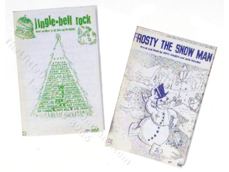 (image for) Miniature Vintage Christmas Sheet Music for Dollhouses