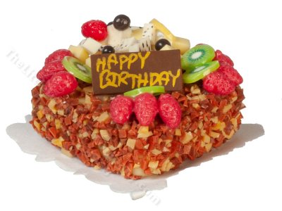 (image for) Miniature Happy Birthday Cake for Dollhouses