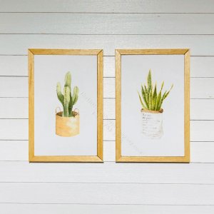 (image for) Miniature Pair Rectangular Cactus Board Prints