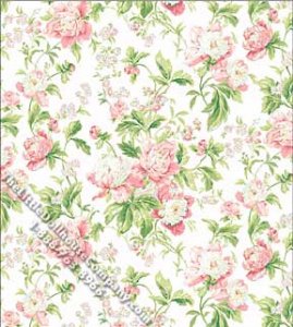 (image for) Dollhouse Scale Model Wallpaper Pink Rose Garden Pattern