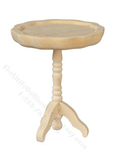 (image for) Miniature Pie Crust Table for Dollhouses, Unfinished