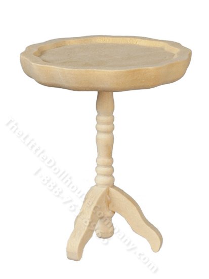 (image for) Miniature Pie Crust Table for Dollhouses, Unfinished