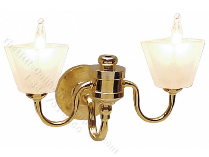 (image for) Miniature 12v Wired Double Frosted Square Sconce