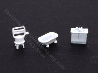 (image for) 1/144" Scale White Bathroom Set