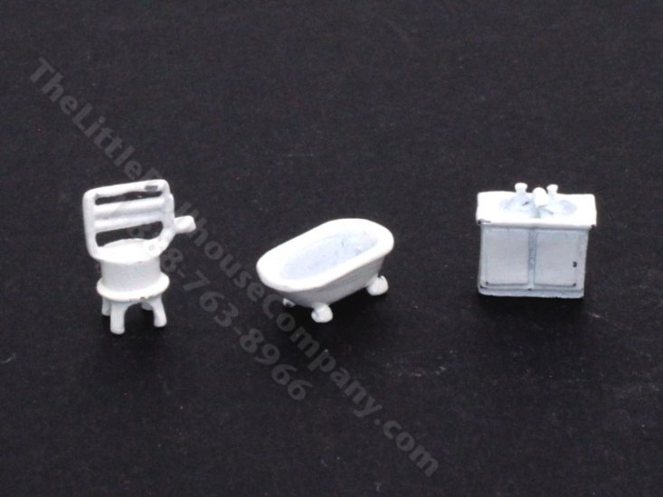 (image for) 1/144" Scale White Bathroom Set