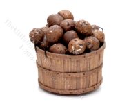 (image for) Miniature Handmade Basket of Potatoes for Dollhouses