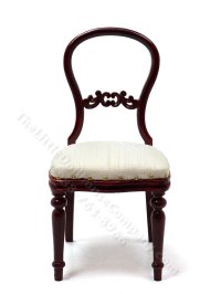 (image for) Miniature Mahogany Balloon Back Chair for Dollhouses