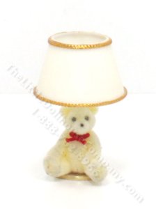 (image for) Vintage Miniature Teddy Bear Lamp for Dollhouses