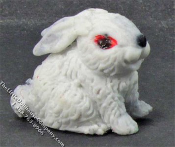 (image for) Miniature Gray Long Eared Rabbit w/Ears Down for Dollhouses