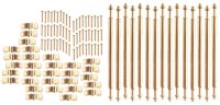 (image for) Miniature Brass Stair Rod and Runner Set/15 for Dollhouses