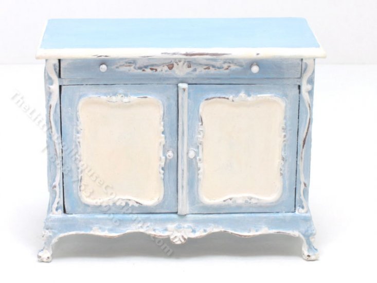 (image for) Miniature Vintage Powder Blue and White Buffet