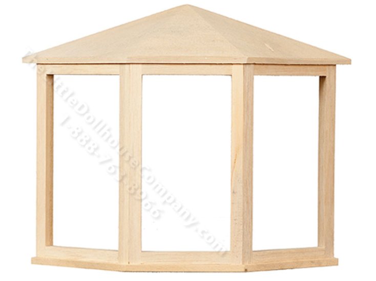(image for) Miniature Bay Window Frame for Dollhouses, No Windows
