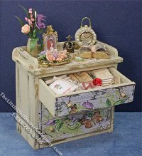 (image for) Miniature Dresser with Flower Motif for Dollhouses