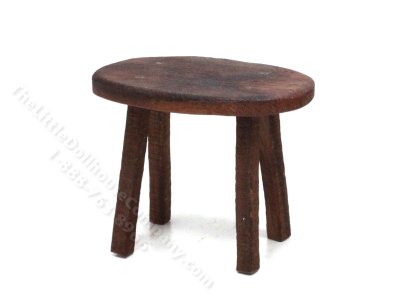 (image for) Miniature Oval Side Table for Dollhouses - Walnut