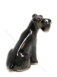(image for) Miniature Porcelain Black Scottie Dog Figurine for Dollhouses