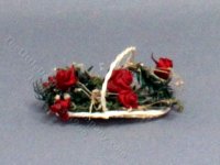 (image for) Miniature Vintage Basket of Roses for Dollhouses