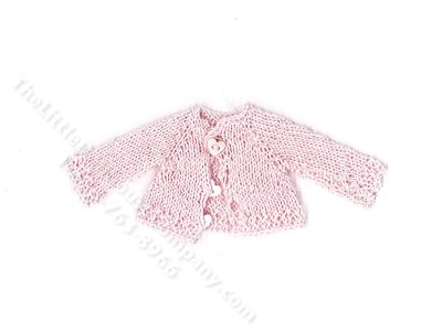 (image for) Miniature Light Pink Handknit Doll's Cardigan for Dollhouses
