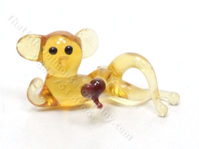 (image for) Miniature Blown Glass Monkey Figurine for Dollhouses