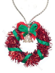 (image for) Miniature Red Foil Wreath for Dollhouses