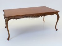(image for) Miniature New Walnut Dining Room Table for Dollhouses