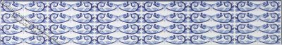 (image for) Dollhouse Scale Model Blue Decorative Faux Wall Tile Border