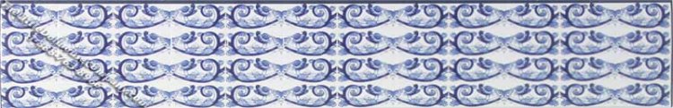 (image for) Dollhouse Scale Model Blue Decorative Faux Wall Tile Border