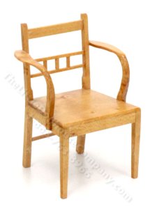 (image for) Handmade Miniature Birdseye Maple Armchair for Dollhouses