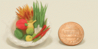 (image for) Miniature Vegetable Variety in Textured White Ceramic Bowl