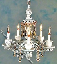 (image for) Miniature White Teacups Chandelier