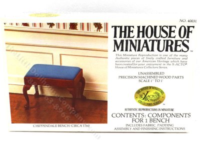 (image for) As Is Miniature Unfinished Upholstered Cheippendale Bench Kit