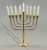(image for) Miniature Gold Plated Menorah for Dollhouses