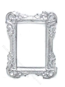 (image for) Miniature Ornate Silver Picture Frame for Dollhouses