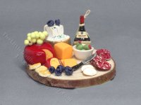 (image for) Miniature Round Charcuterie and Wine Board for Dollhouses