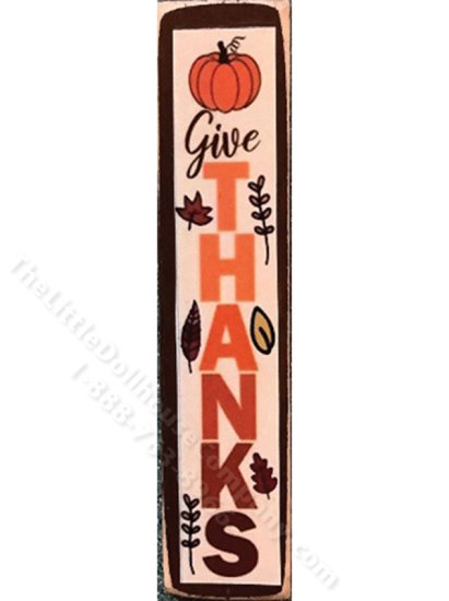 (image for) Miniature 'Give Thanks' Porch Board for Dollhouses