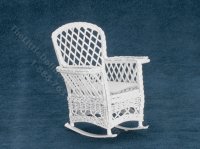 (image for) Miniature White Magazine Rocking Chair for Dollhouses