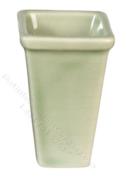 (image for) Miniature Tall Green Ceramic Pot for Dollhouses