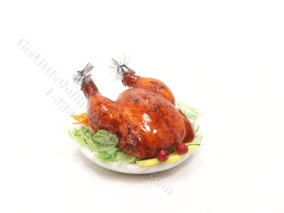 (image for) Miniature Roast Chicken Platter for Dollhouses