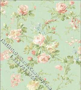 (image for) Juliets Garden Floral Pattern Miniature Wallpaper for Dollhouses