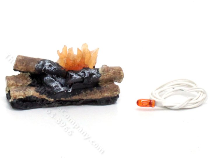 (image for) Miniature Electric Fireplace Logs for Dollhouses