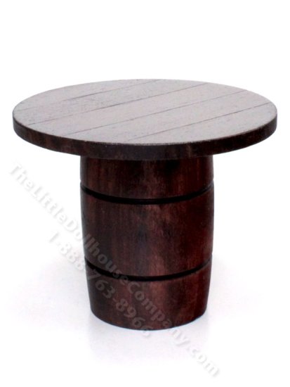 (image for) Miniature Round Barrel Bar Table for Dollhouses