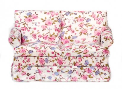 (image for) Miniature Loveseat with Pink Floral Pattern