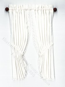 (image for) Miniature White Drapes for Dollhouses