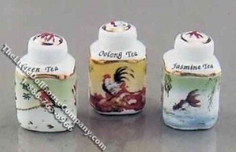 (image for) Dollhouse Scale Model Tea Canister Set