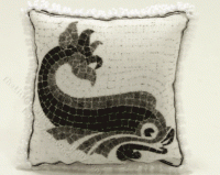 (image for) Miniature Pillow with Mosaic Whale Design by Judith Blondell