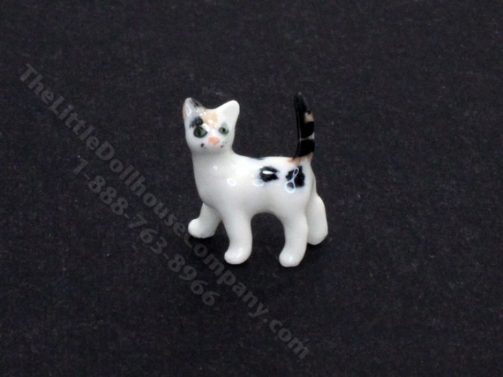 (image for) Miniature Standing Calico Cat Statuette for Dollhouses