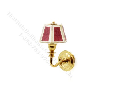 (image for) Miniature 12v Short Wall Sconce for Dollhouses - Red